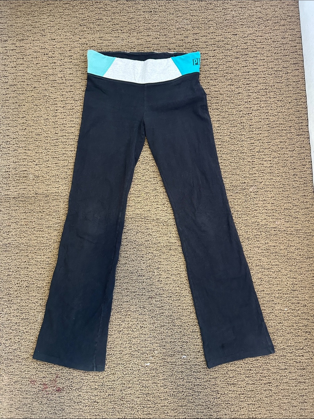Victoria's Secret 2000s black fold over flare leggings